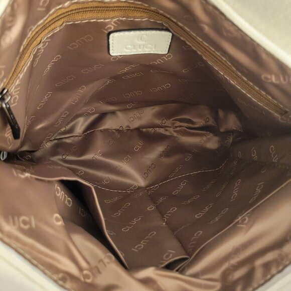 Cluci Amos Triple Pockets Vintage Crossbody Bag Beige & Brown NWT - Picture 12 of 14